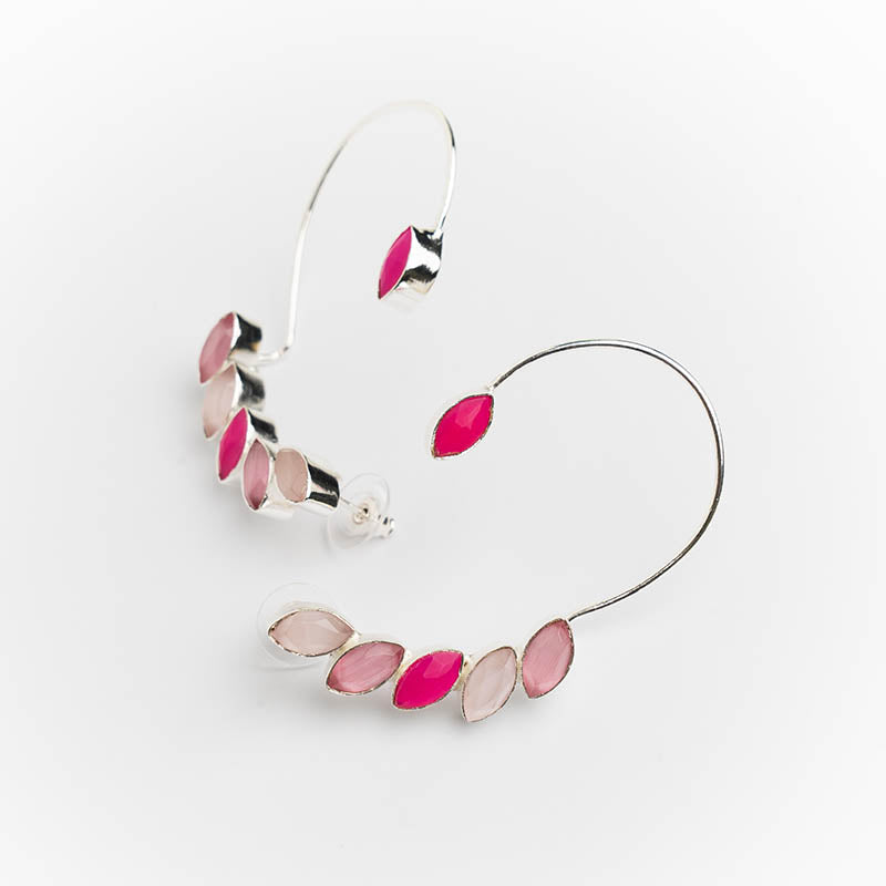 Pendientes Earcuff Cometa Ed. Limitada Plata Rosas