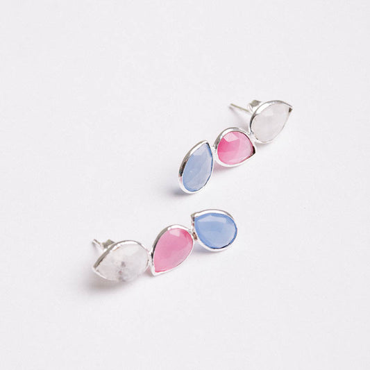 Pendientes Judit Iconic Ed. Limitada Plata Blanco, Rosa y Azul