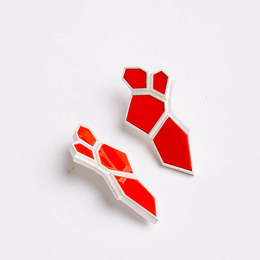 Pendientes Kayzen Ed. Limitada Plata Rojo