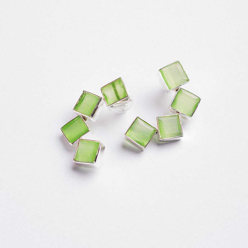 Pendientes Kioto Ed. Limitada Plata Verde claro