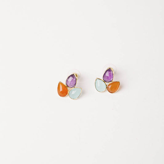 Pendientes Mini Yoga Ed. Limitada Morado Amatista, Azul claro y Naranja