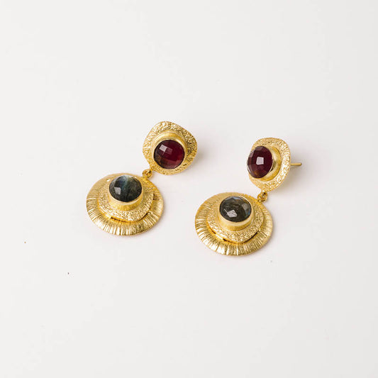 Pendientes Nerea Ed. Limitada Rubí y Labradorita