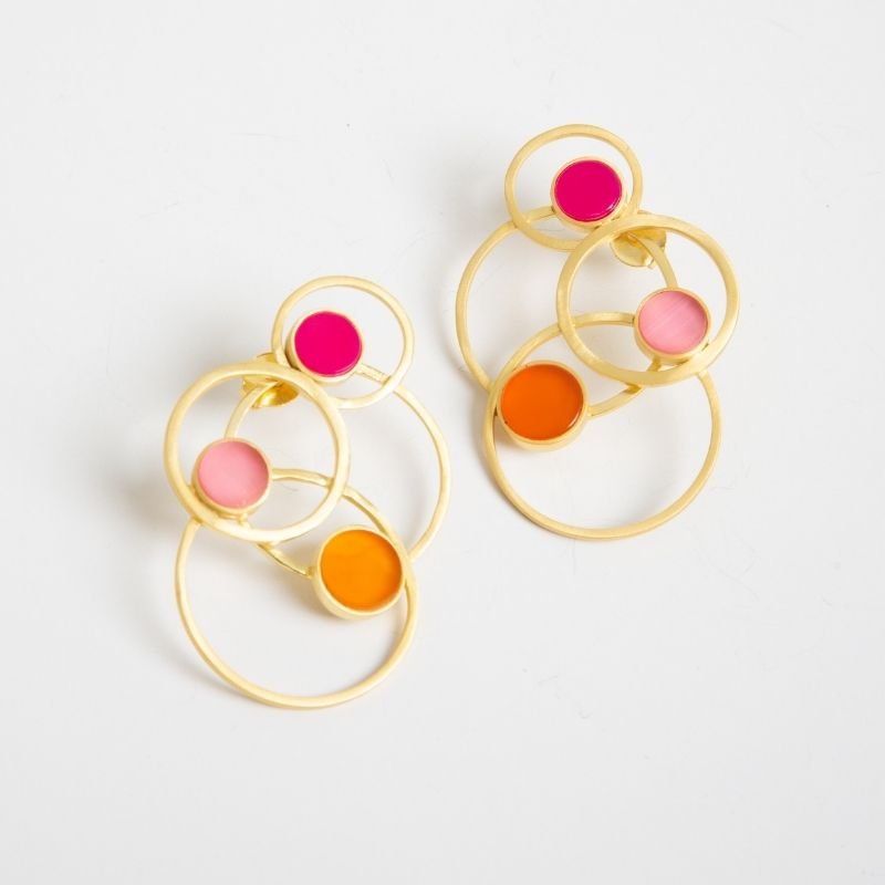 Pendientes Interestelar Ed. Limitada Fucsia, Rosa y Naranja