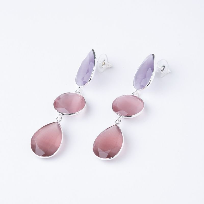 Pendientes Madame Ed. Limitada Plata Morado y Rosa Dust