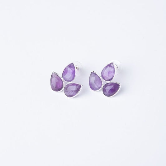 Pendientes Yoga Big Ed. Limitada Plata Morado Amatista