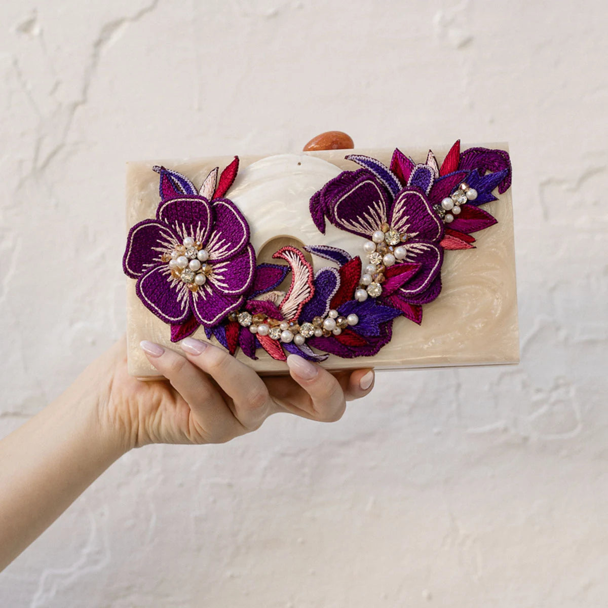 Clutch Capricho Floral Morado