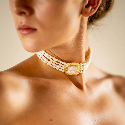 Choker Trier Ed. Limitada Plata Perlas