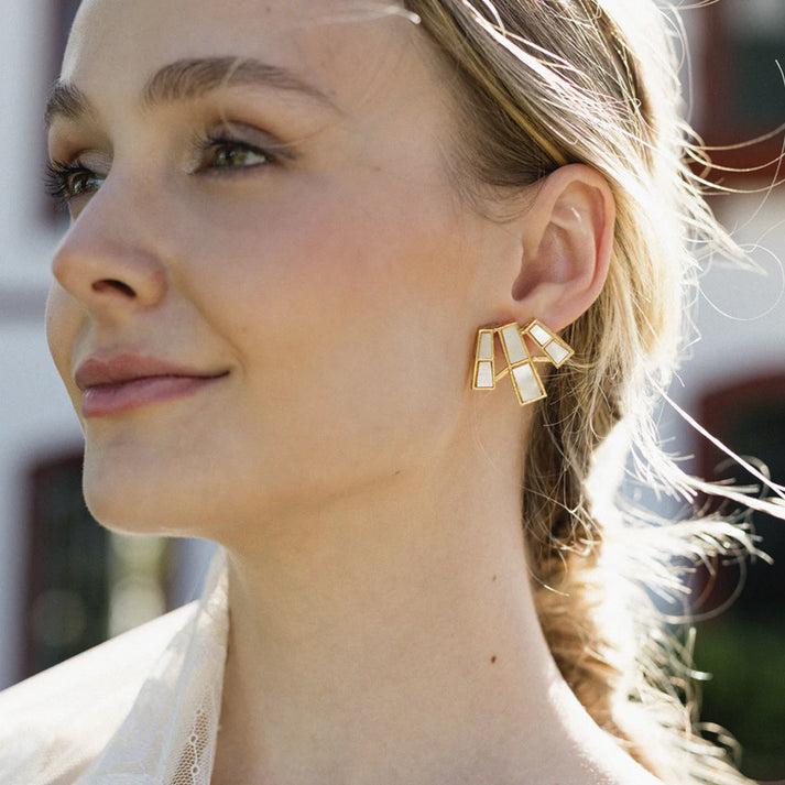 Pendientes Crown Blanco Nácar ACUS