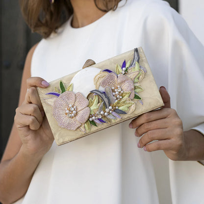 Clutch Capricho Floral Beige