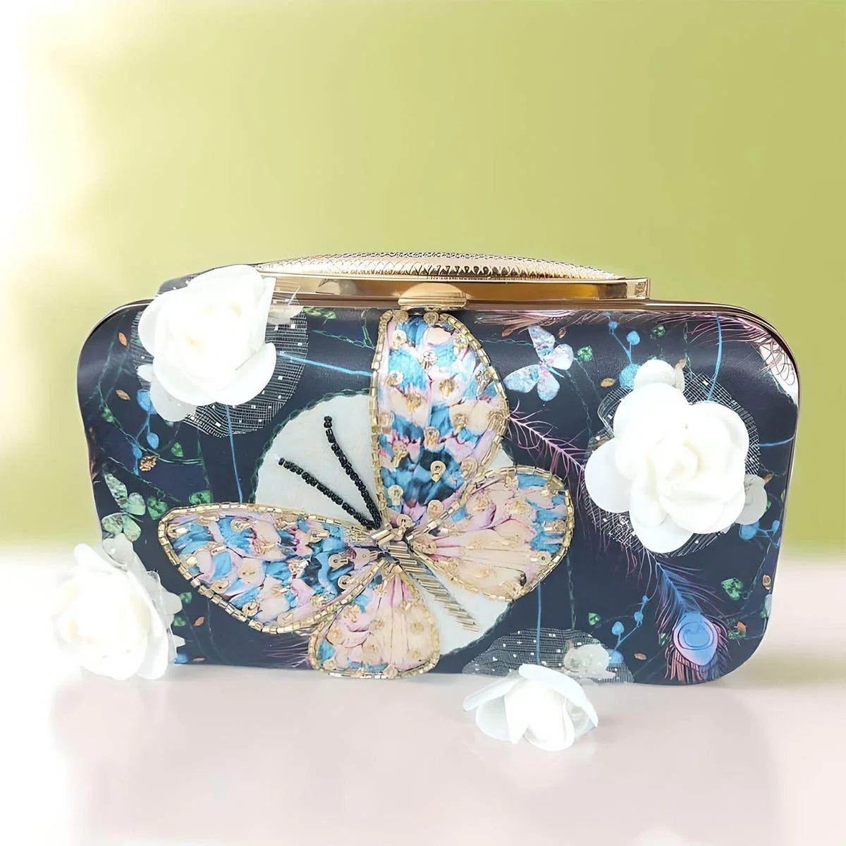 Bolso Mariposa Azul fantasía flores