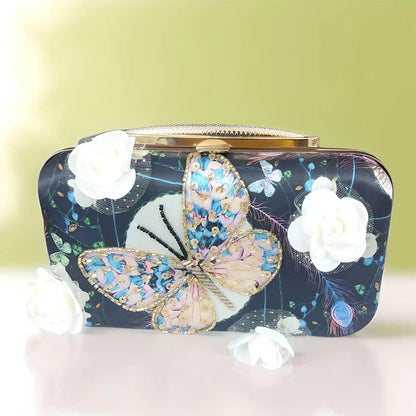 Bolso Mariposa Azul fantasía flores