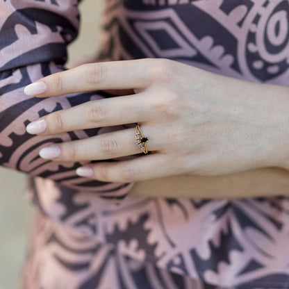 Anillo Harry Negro y Azul gris