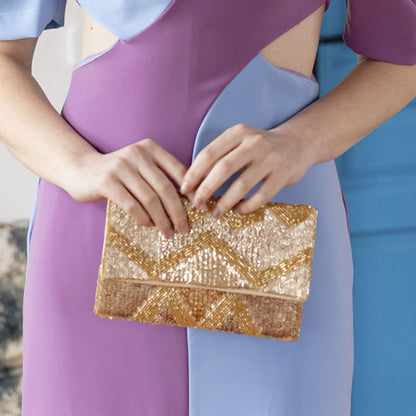 Bolso Sobre Brillio Dorado