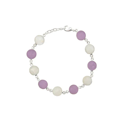 Pulsera Kira Ed. Limitada Plata Piedra Lunar y Malva