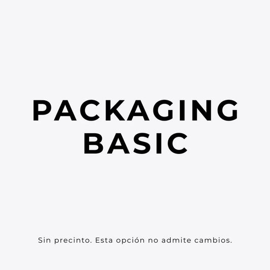 PACKAGING BASIC: Incluye: Una bolsita para guardar la pieza y un par de tuercas de silicona extras (en caso de pendientes) Sin precinto. Esta opción no admite cambios.