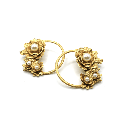 CSDV - Pendientes Aro De Camelia Mediano Cristal