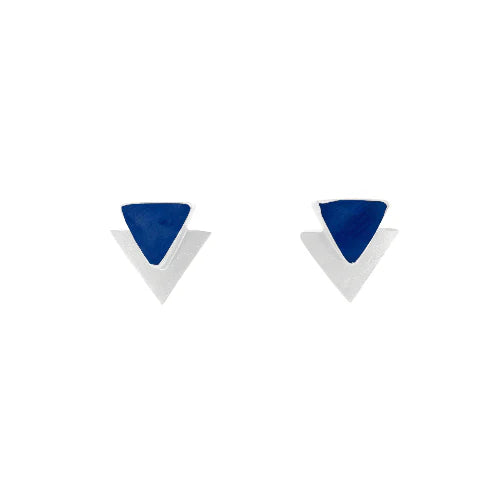Pendientes Tangram Ed. Limitada Plata Azul Royal