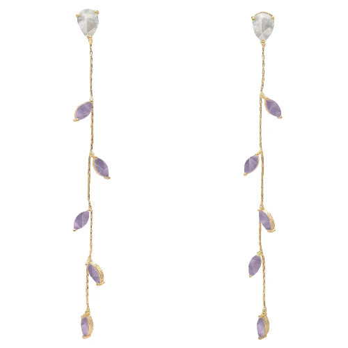 Pendientes Abril Zc Ed. Limitada Blanco y Morado