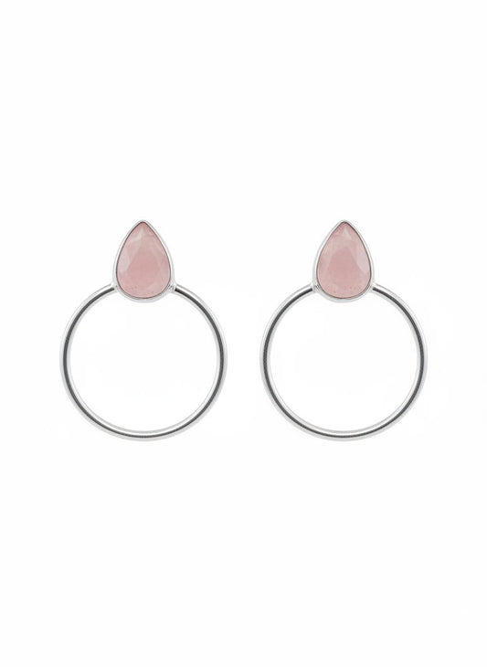 Pendientes Diwa Small Ed. Limitada Plata Rosa Cuarzo
