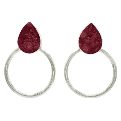 Pendientes Diwa Big Ed. Limitada Plata Burdeos
