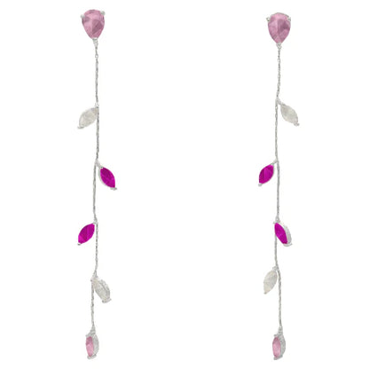 Pendientes Abril Zc Ed. Limitada Plata Rosa, Blanco y Fucsia