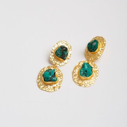 Pendientes Elenis Rough Turquesa