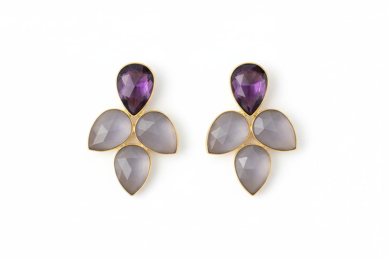 Pendientes Mairea Ed. Limitada Berenjena y Morado (borde fino)