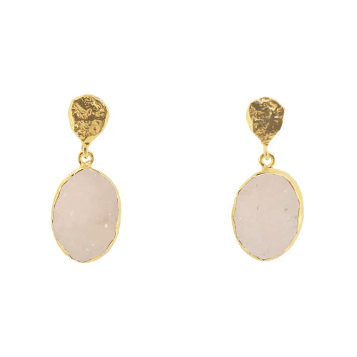 Oval Earrings Limited Edition Cream White