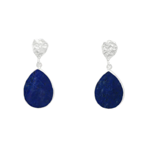 Pendientes Drop Ed. Limitada Plata Pulido Azul Lapis