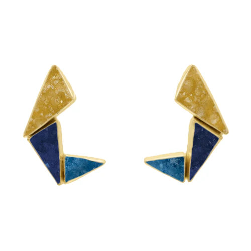 Phoenix Earrings Limited Edition Yellow, Blue and Turquoise