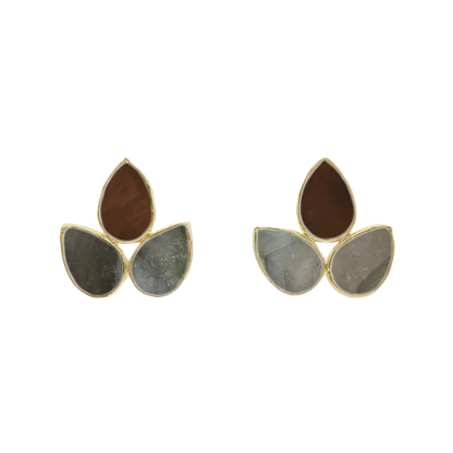 Pendientes Mini Yoga Ed. Limitada Ojo de Tigre y Labradorita