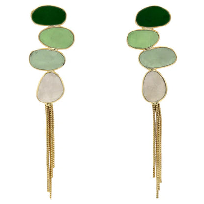 Pendientes Geniqui Ed. Limitada Verdes y Piedra Lunar