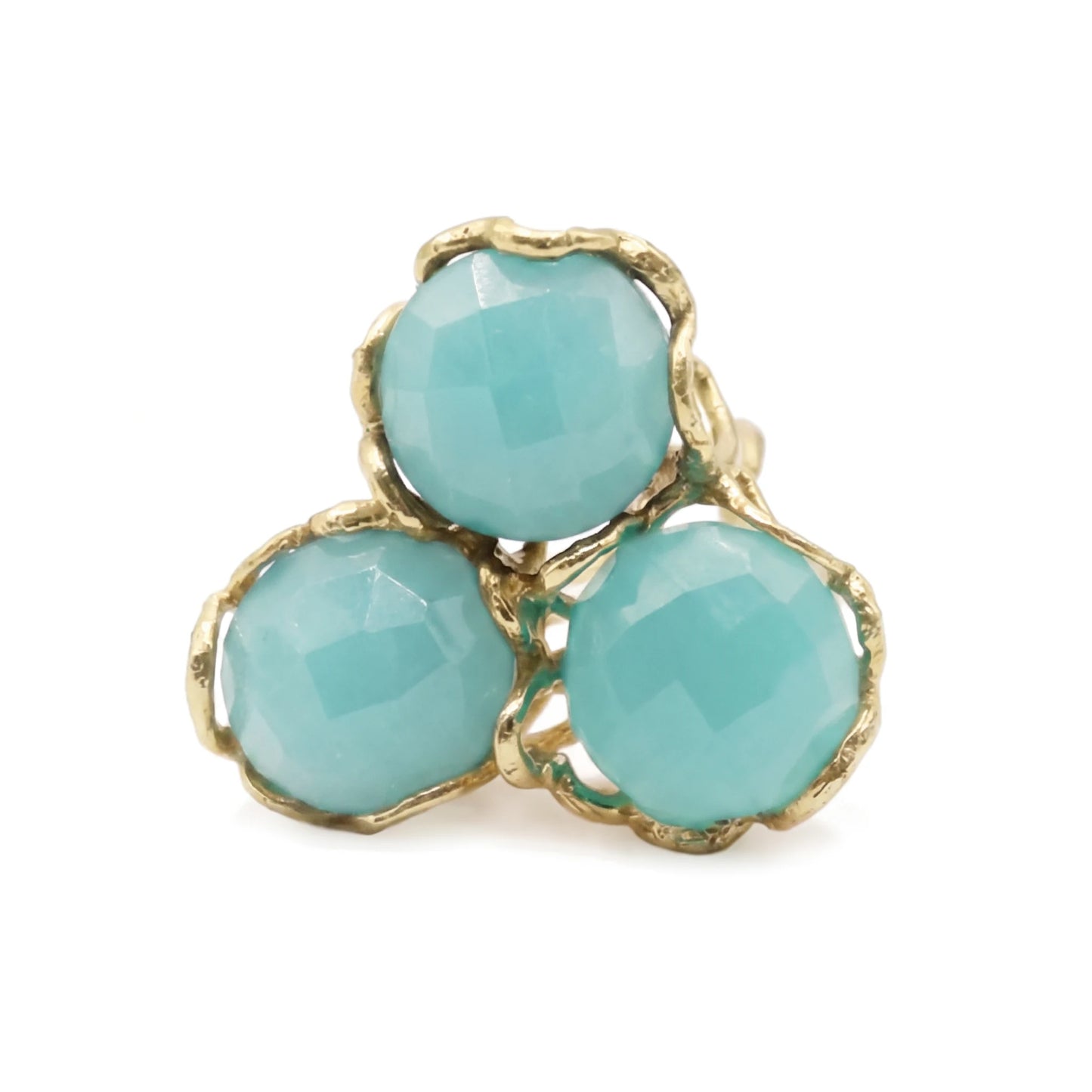 Anillo Baviera Face Ed. Limitada Azul Turquesa