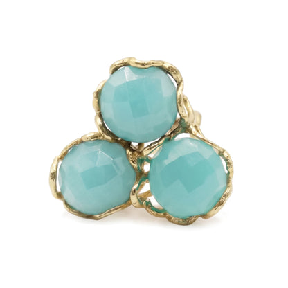 Anillo Baviera Face Ed. Limitada Azul Turquesa
