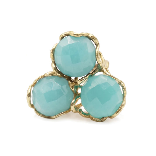Anillo Baviera Face Ed. Limitada Azul Turquesa