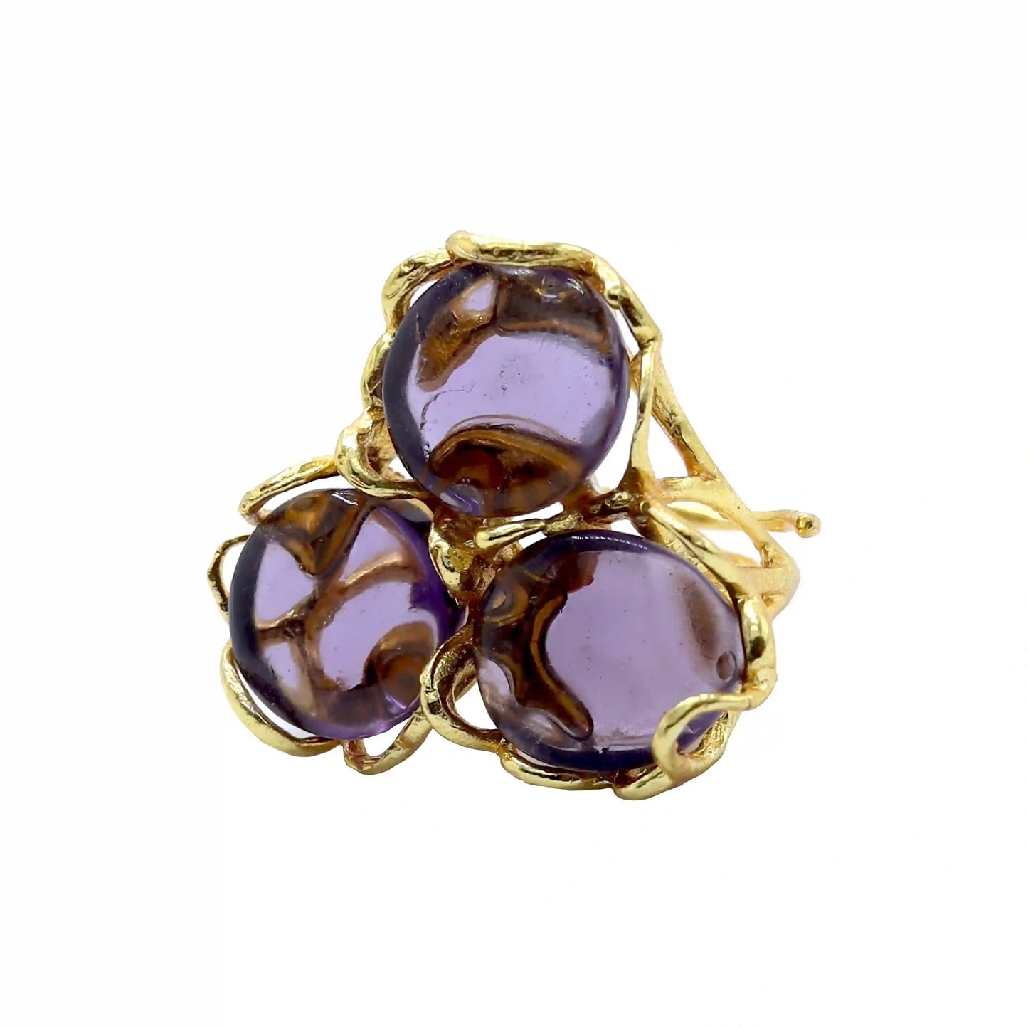 Anillo Baviera Face Morado Amatista