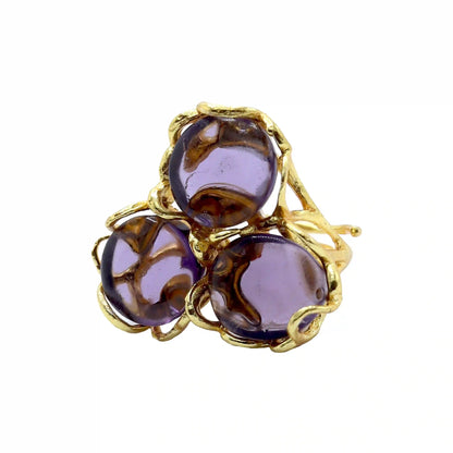 Anillo Baviera Face Morado Amatista