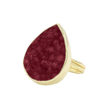 Formentera Ring Limited Edition Druzy Burgundy Pink