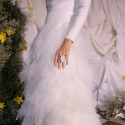 Anillo Galaxy Drusa Blanco