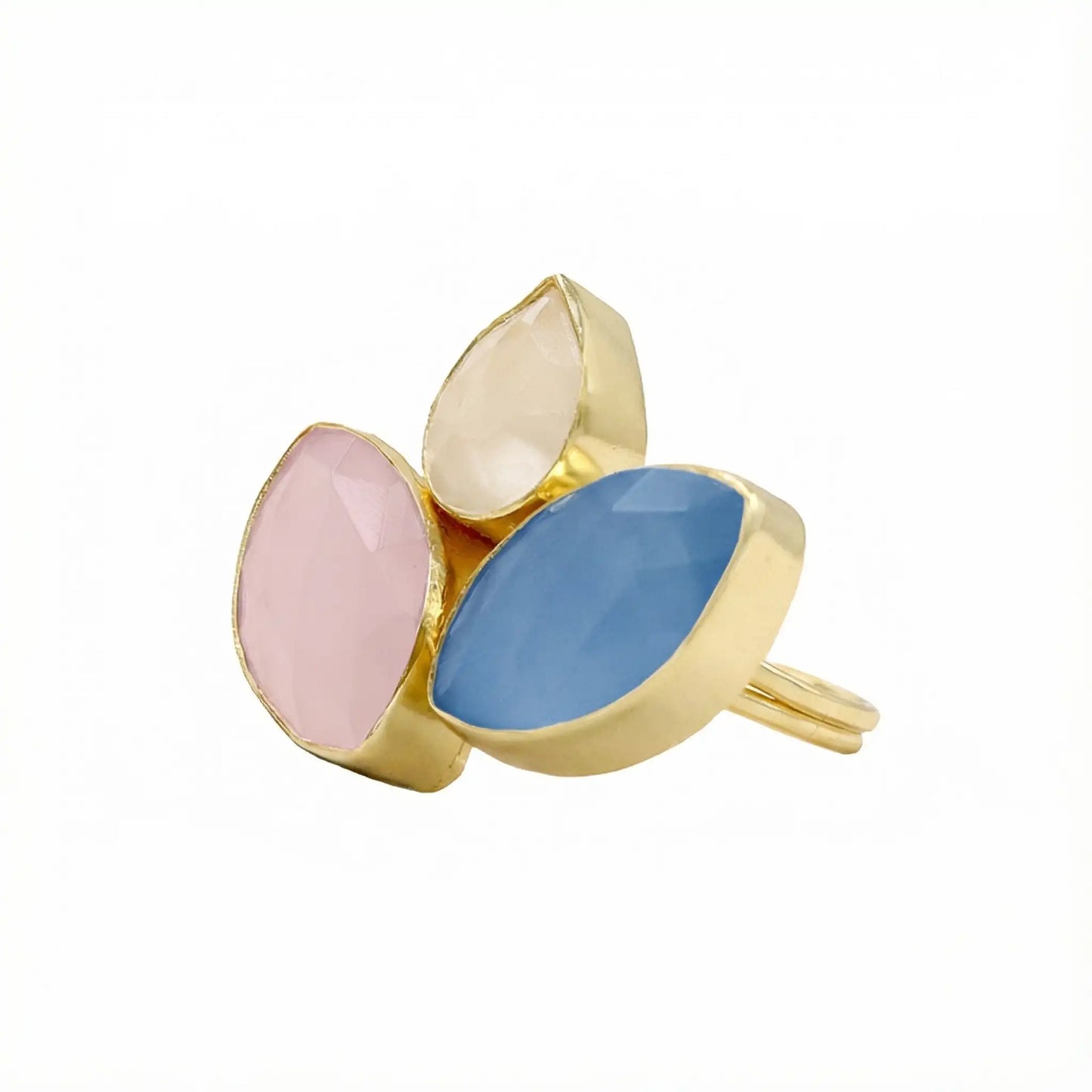 Anillo Grayas Ed. Limitada Pulida Blanco, Rosa y Azul