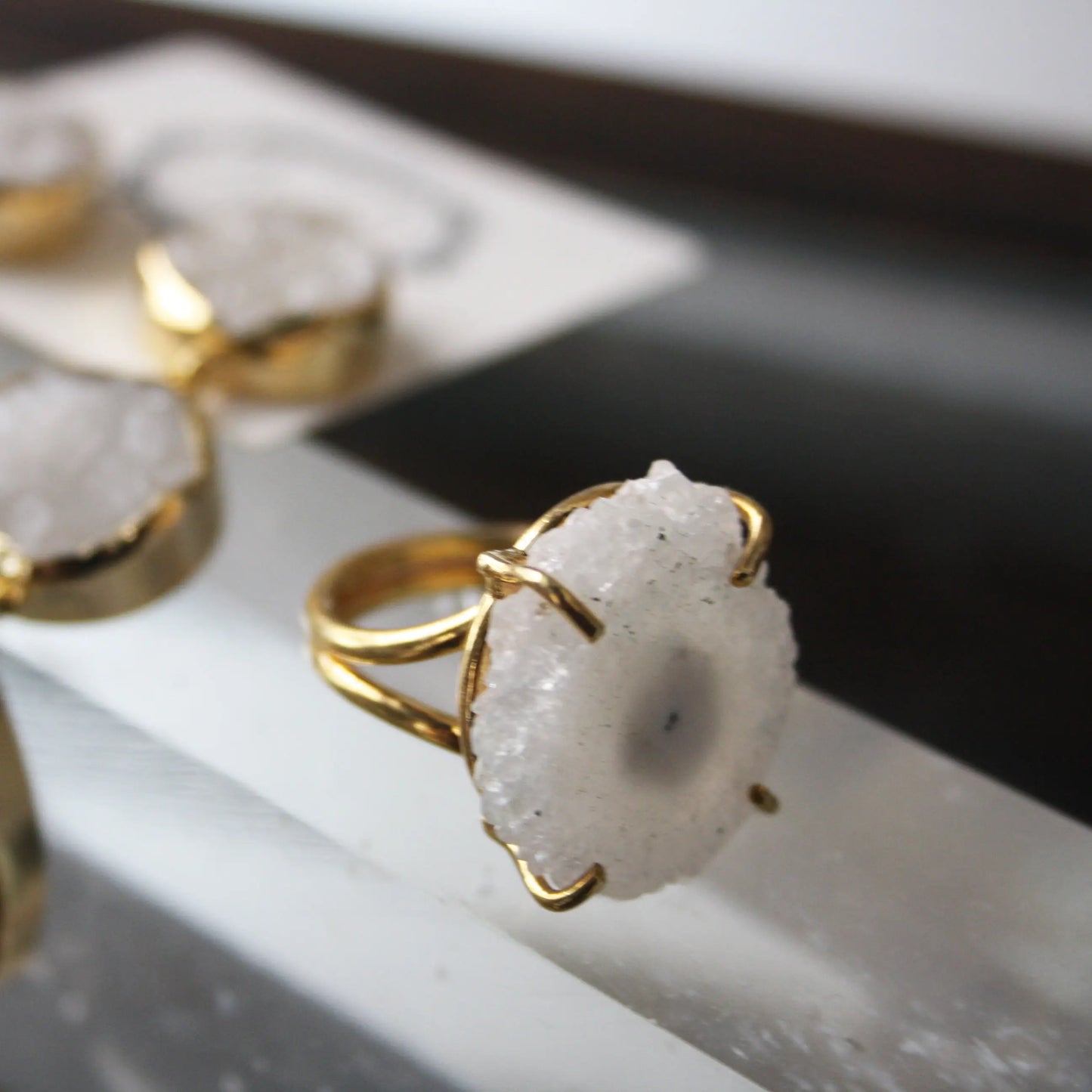 Anillo Piedra Solar Blanco