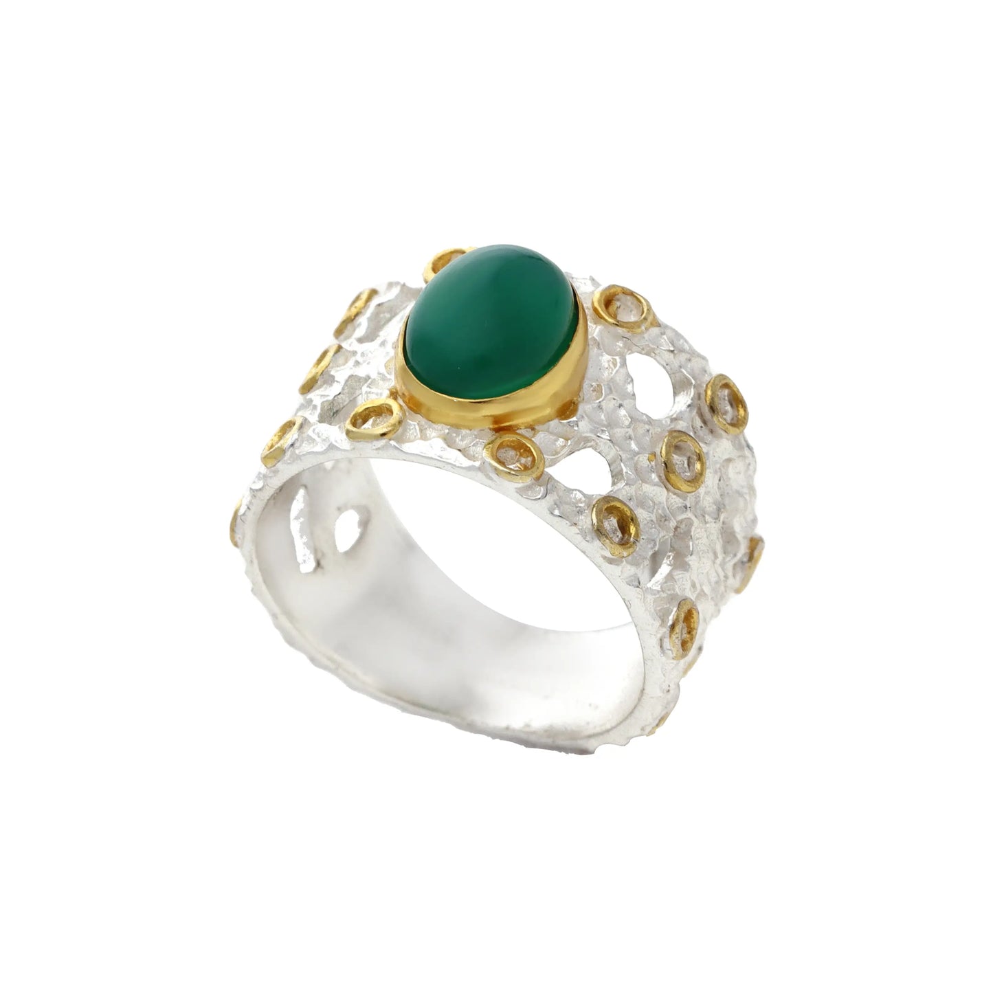 Anillo Camelot Plata Verde