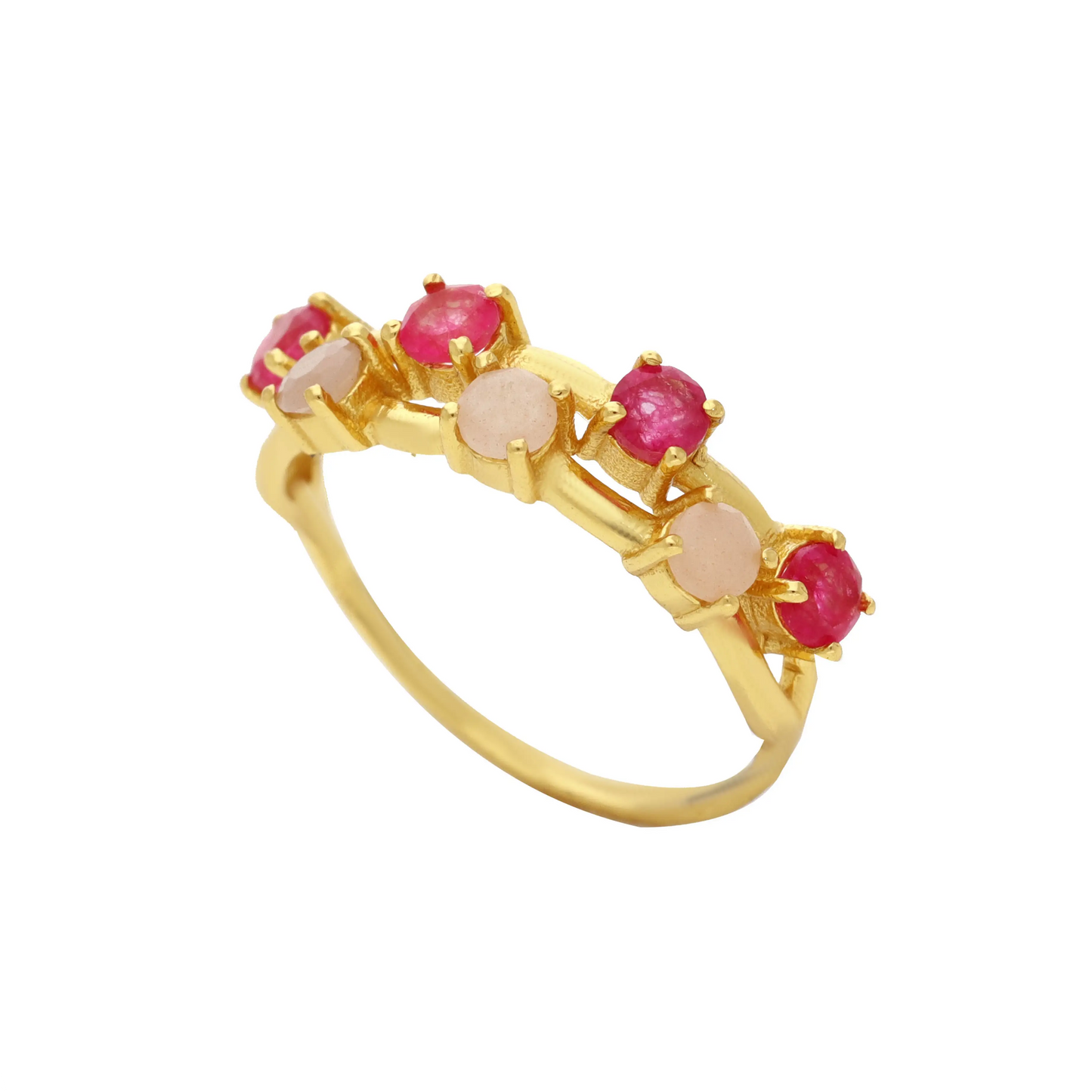 Anillo Caspian Rubí y Rosa