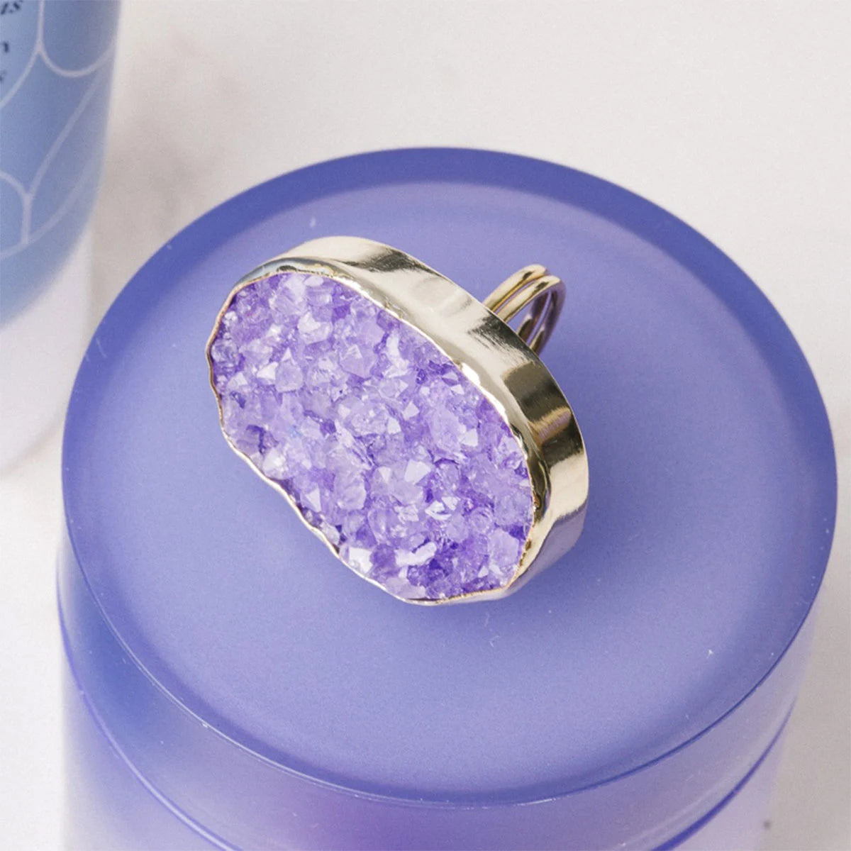 Anillo Galaxy Drusa Morado