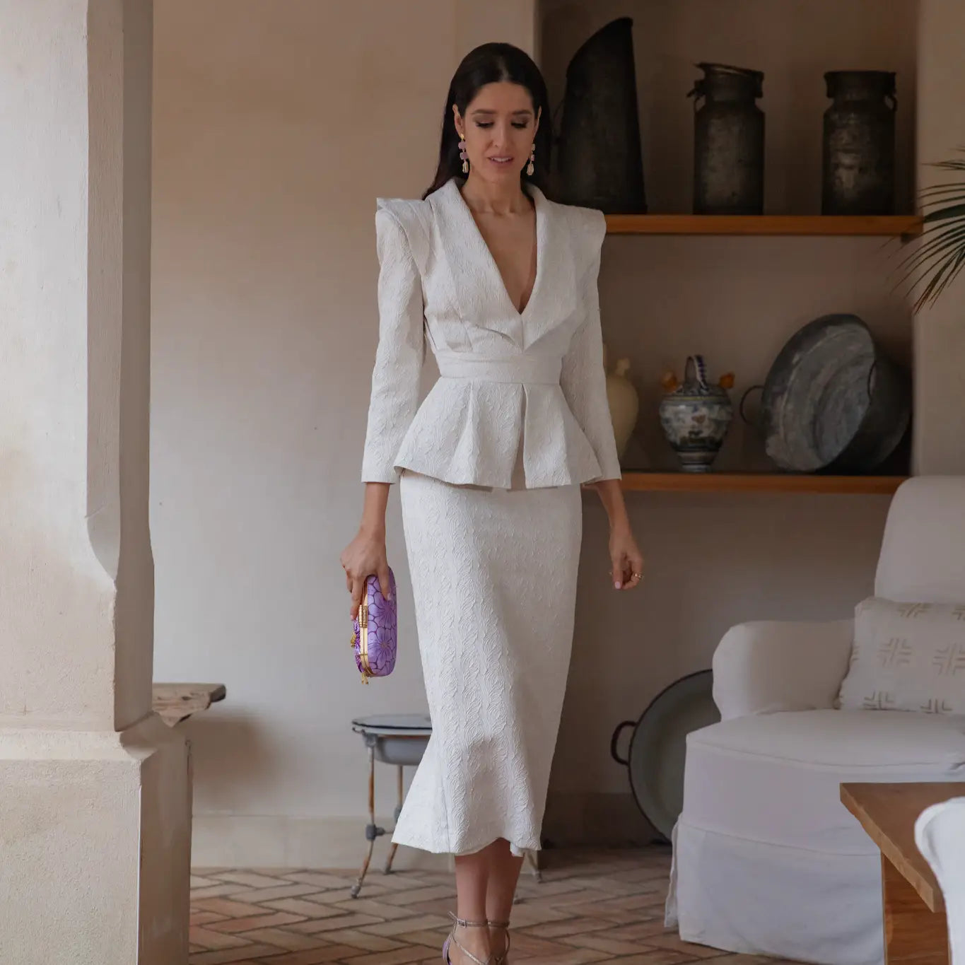 Bolso Ovalado Lennox Amelie Morado y  Amarillo