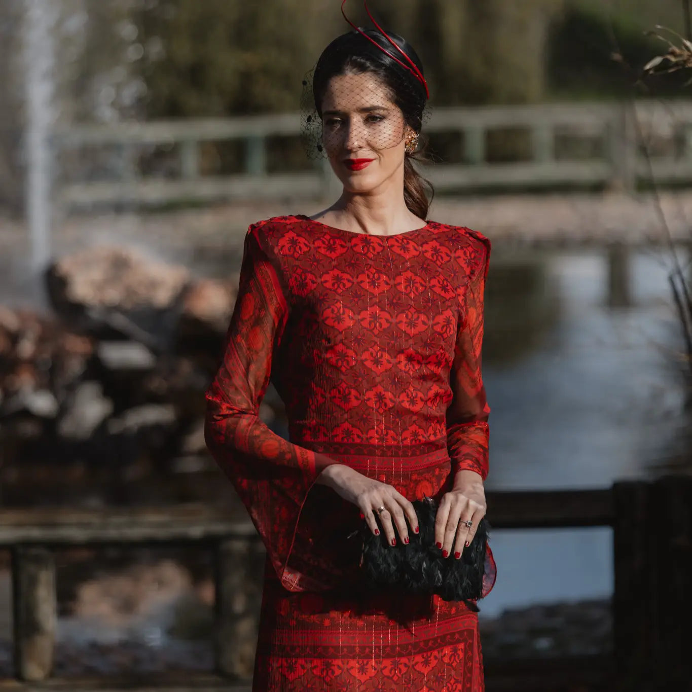 Bolso Tamlor Plumas Negro