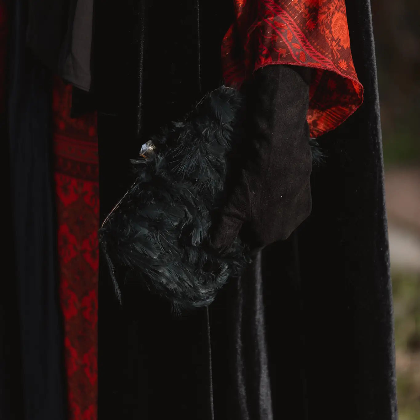 Bolso Tamlor Plumas Negro