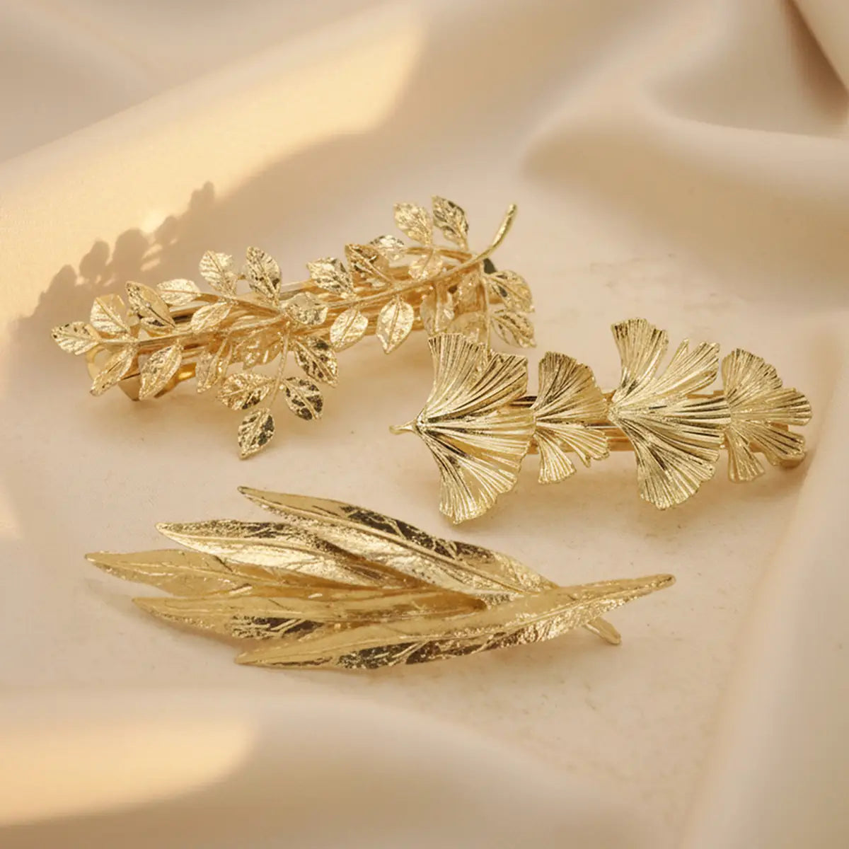 Pasador 5 Hojas Ginkgo Biloba Oro