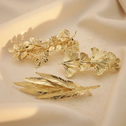 Pasador 5 Hojas Ginkgo Biloba Oro