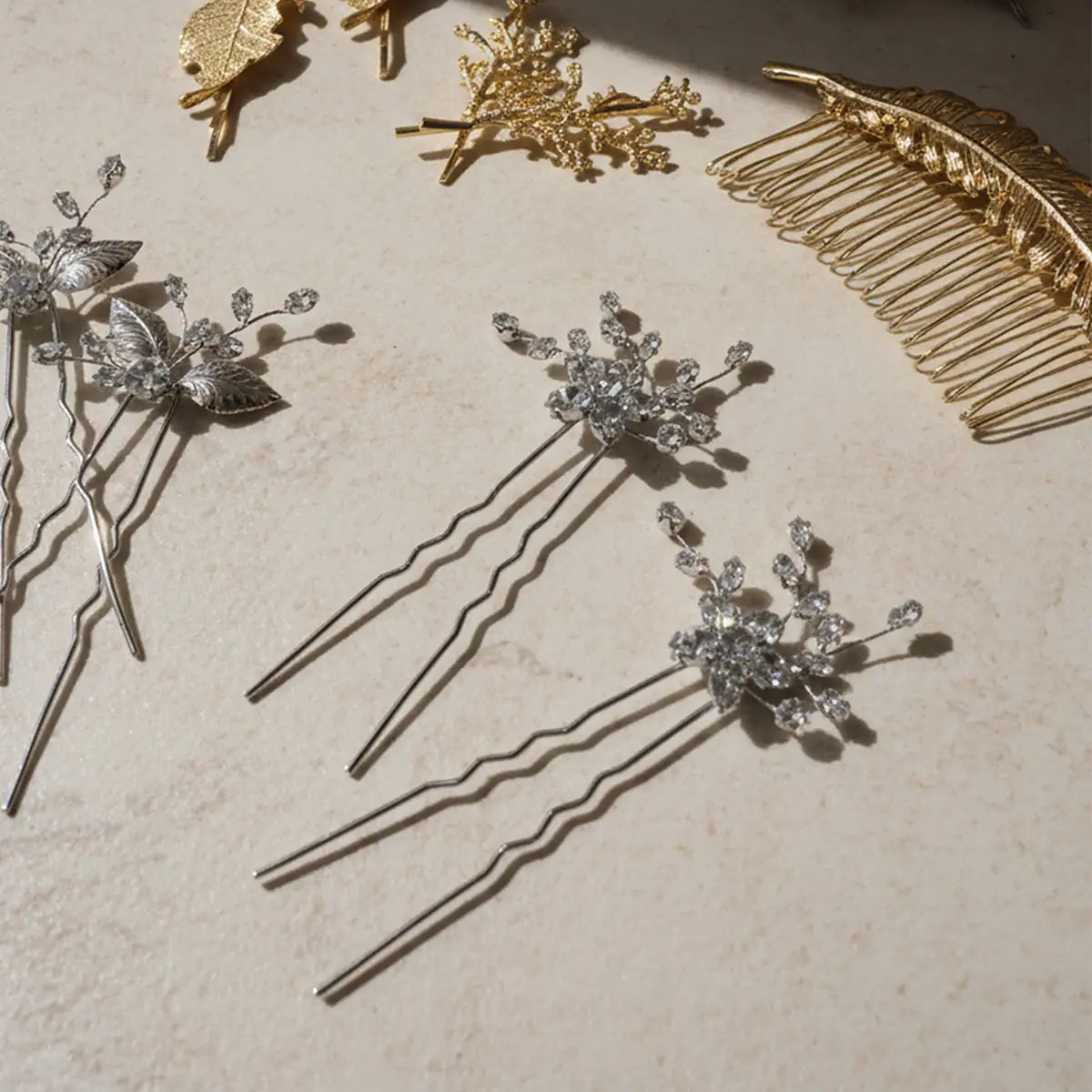 Horquilla Moño Olivia Plata shine